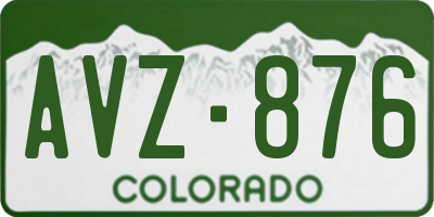 CO license plate AVZ876