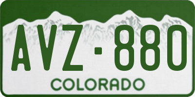 CO license plate AVZ880