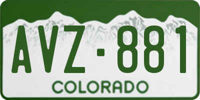 CO license plate AVZ881