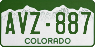 CO license plate AVZ887