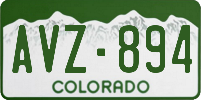 CO license plate AVZ894