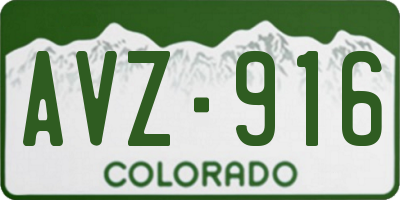 CO license plate AVZ916