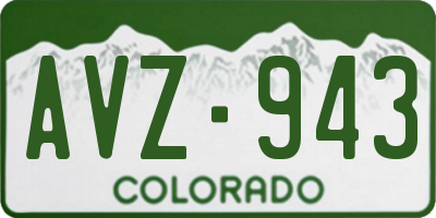CO license plate AVZ943