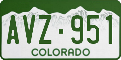 CO license plate AVZ951