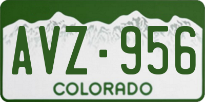 CO license plate AVZ956
