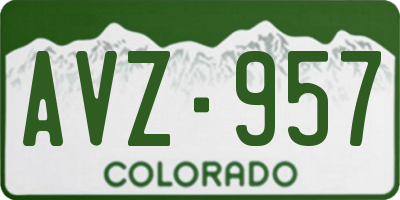 CO license plate AVZ957