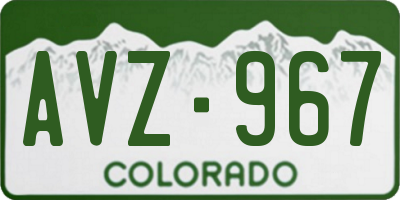 CO license plate AVZ967