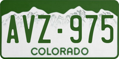 CO license plate AVZ975