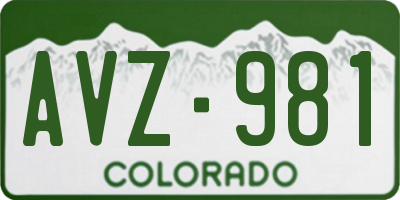 CO license plate AVZ981
