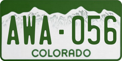 CO license plate AWA056