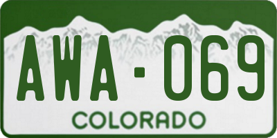 CO license plate AWA069