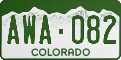 CO license plate AWA082