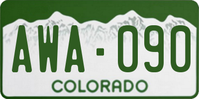 CO license plate AWA090