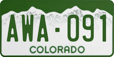 CO license plate AWA091