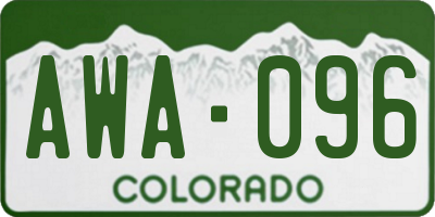 CO license plate AWA096