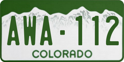 CO license plate AWA112