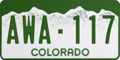 CO license plate AWA117