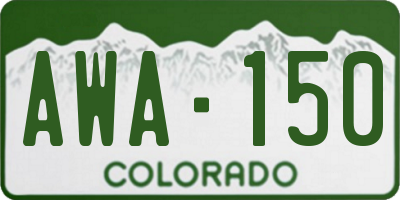 CO license plate AWA150
