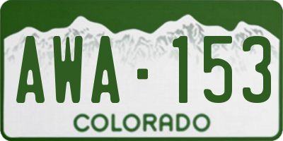 CO license plate AWA153