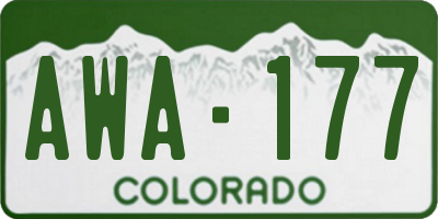 CO license plate AWA177
