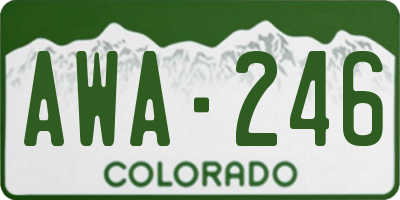 CO license plate AWA246