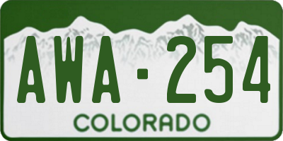 CO license plate AWA254