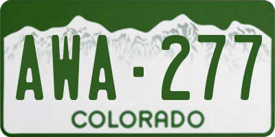 CO license plate AWA277