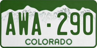 CO license plate AWA290