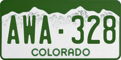 CO license plate AWA328