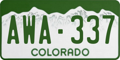 CO license plate AWA337