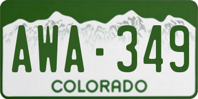 CO license plate AWA349