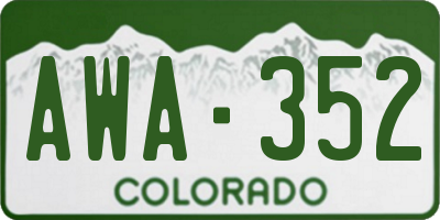 CO license plate AWA352