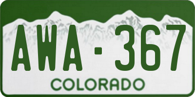 CO license plate AWA367