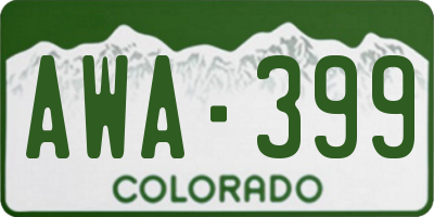 CO license plate AWA399
