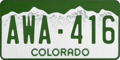 CO license plate AWA416