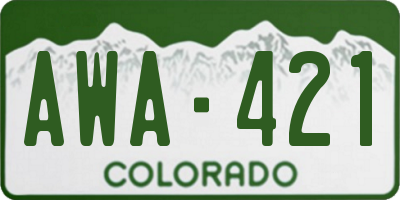 CO license plate AWA421