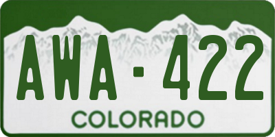 CO license plate AWA422