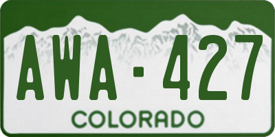 CO license plate AWA427