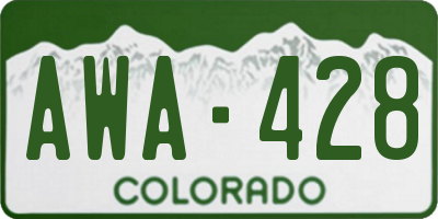 CO license plate AWA428