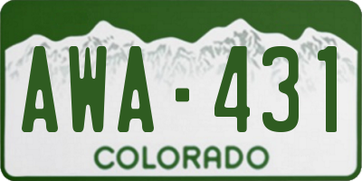 CO license plate AWA431