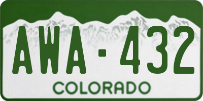 CO license plate AWA432