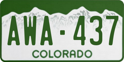 CO license plate AWA437