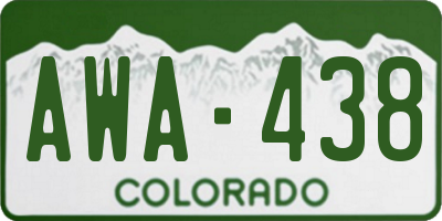 CO license plate AWA438