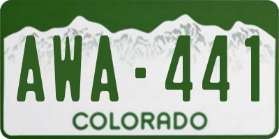CO license plate AWA441