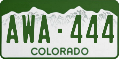 CO license plate AWA444