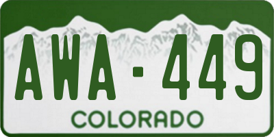 CO license plate AWA449