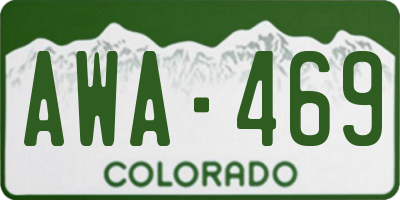 CO license plate AWA469