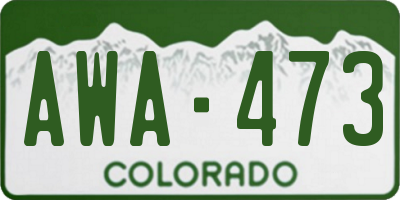 CO license plate AWA473