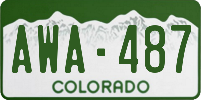 CO license plate AWA487