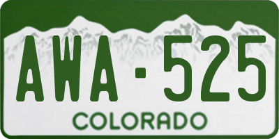 CO license plate AWA525